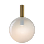 Divina Pendant - Brushed Gold / White