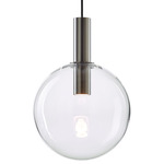 Divina Pendant - Brushed Silver / Clear