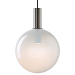 Divina Pendant - Brushed Silver / White