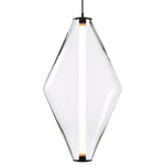 Buoy Double Cone Pendant - Black / Clear