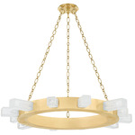 Citrine Chandelier - Vintage Brass / Clear