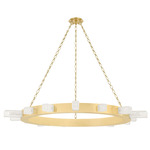 Citrine Chandelier - Vintage Brass / Clear