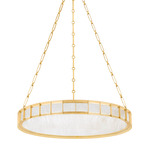 Leda Chandelier - Vintage Brass / Alabaster