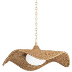 Levene Pendant - Vintage Gold Leaf / Rope