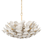 Aimi Chandelier - Vintage Gold Leaf / White Wash