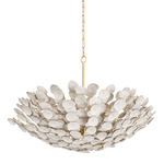 Aimi Chandelier - Vintage Gold Leaf / White Wash