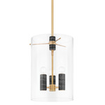 Adonis Pendant - Vintage Brass / Nero Madera / Clear