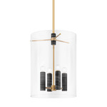 Adonis Pendant - Vintage Brass / Nero Madera / Clear