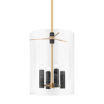 Adonis Pendant - Vintage Brass/ Nero Madera / Clear