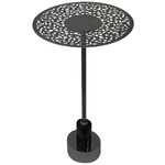 Riad Side Table - Gunmetal / Black Marble