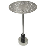 Riad Side Table - Brushed Nickel Silver / Black Marble