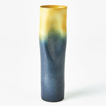 Indent Vase - Grey / Yellow