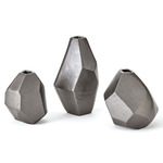 S/3 Geo Vase - Black Nickel