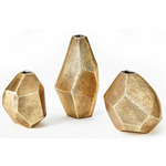 S/3 Geo Vase - Antique Nickel