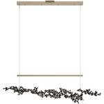 Coral Linear Pendant - Soft Gold / Black