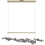 Coral Linear Pendant - Soft Gold / Natural Iron