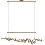Coral Linear Pendant - Soft Gold / Soft Gold