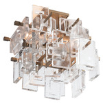 Fusion Semi Flush Ceiling Light - Soft Gold / Clear Seeded