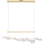 Coral Linear Pendant - Modern Brass / White