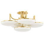 Bregman Ceiling Light - Aged Brass / Etched Glass
