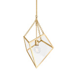 Brookfield Lantern Pendant - Vintage Gold Leaf / Clear