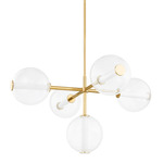 Richford Chandelier - Aged Brass / Clear