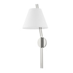 Shokan Wall Sconce - Polished Nickel / White Linen