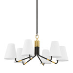 Stanwyck Chandelier - Aged Brass / Distressed Bronze / White Linen