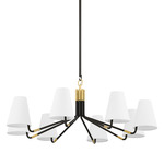 Stanwyck Chandelier - Aged Brass / Distressed Bronze / White Linen