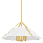 Raymond Pendant - Aged Brass / White