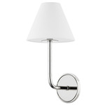 Trice Wall Sconce - Polished Nickel / White Linen