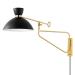 Cranbrook Plug-In Wall Light - Aged Brass / Black
