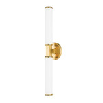 Cromwell Bathroom Vanity Light - Aged Brass / Opal