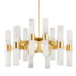 Stowe Chandelier - Aged Brass / Alabaster