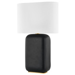 Arthur Table Lamp - Black / White Linen