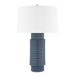 Broderick Table Lamp - Grey Blue / White Linen