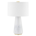 Saugerties Table Lamp - White / White Linen