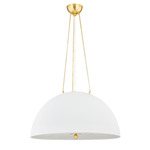 Chiswick Pendant - Aged Brass / White