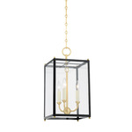 Chaselton Pendant - Aged Brass / Black / Clear