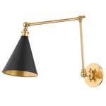 Osterley Swing Arm Wall Sconce - Aged Brass / Distressed Bronze