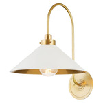 Clivedon Wall Light - Aged Brass / Off White/ Aged Brass