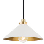 Clivedon Pendant - Aged Brass / Off White