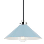 Clivedon Pendant - Polished Nickel / Blue/ Polished Nickel