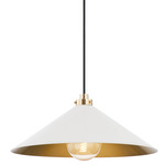 Clivedon Pendant - Aged Brass / Off White