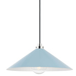 Clivedon Pendant - Polished Nickel / Blue Bird