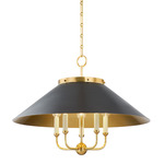 Clivedon Chandelier - Aged Brass / Black/ Aged Brass