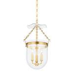 Rousham Pendant - Aged Brass / Clear