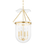 Rousham Pendant - Aged Brass / Clear