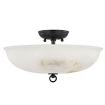 Somerset Ceiling Light - Distressed Bronze / Alabaster