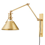 Metal No. 2  Swing Arm Wall Sconce - Aged Brass